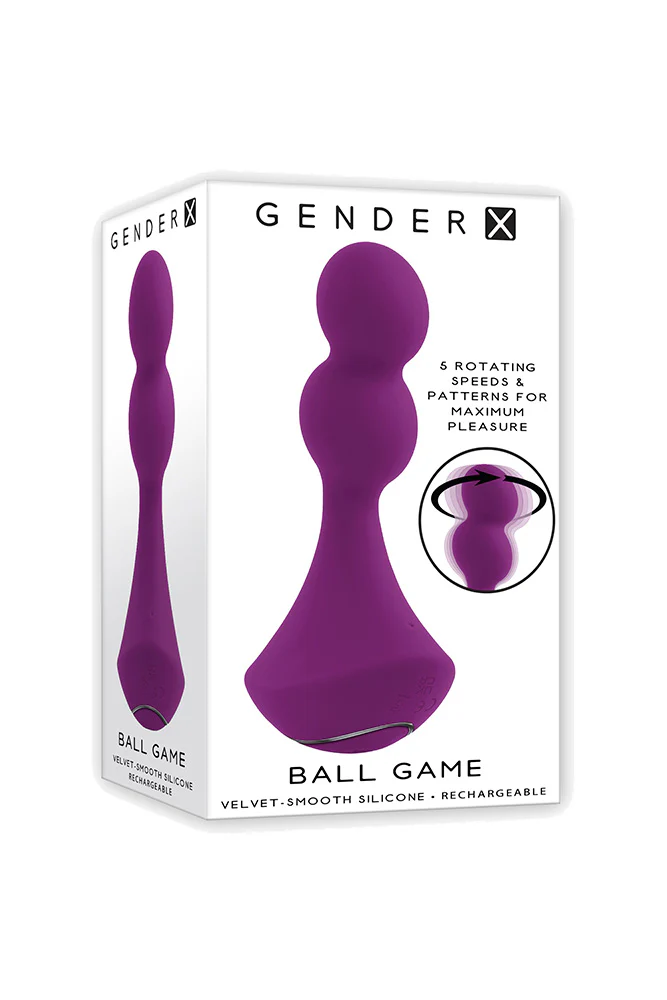 Gender X - Ball Game Vibrating & Rotating Beaded Anal Plug - Purple - Image 12