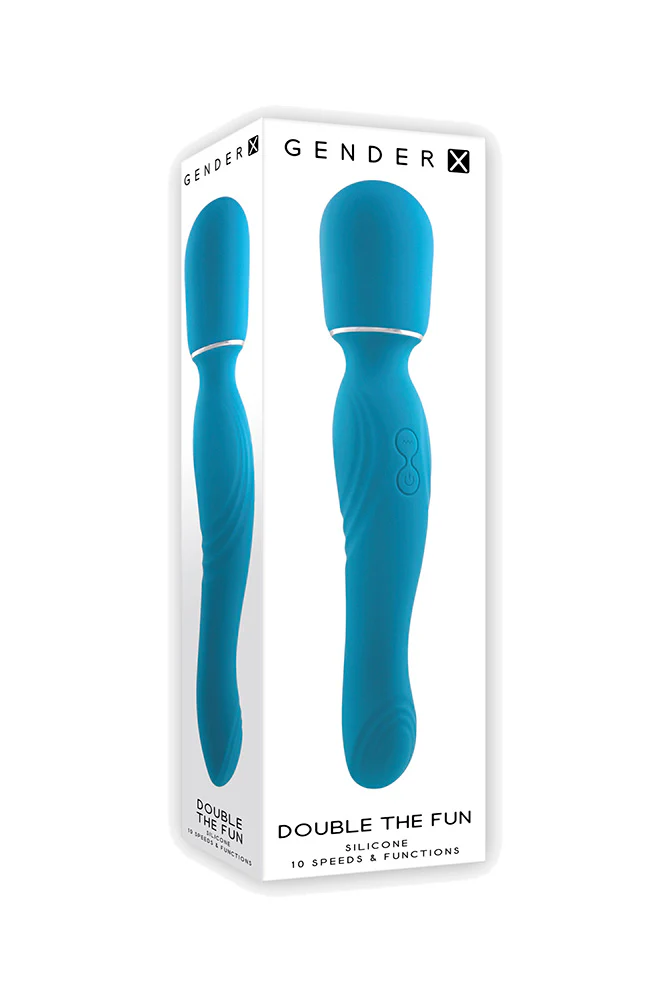 Gender X - Double The Fun Dual End Wand Vibrator - Blue - Image 7