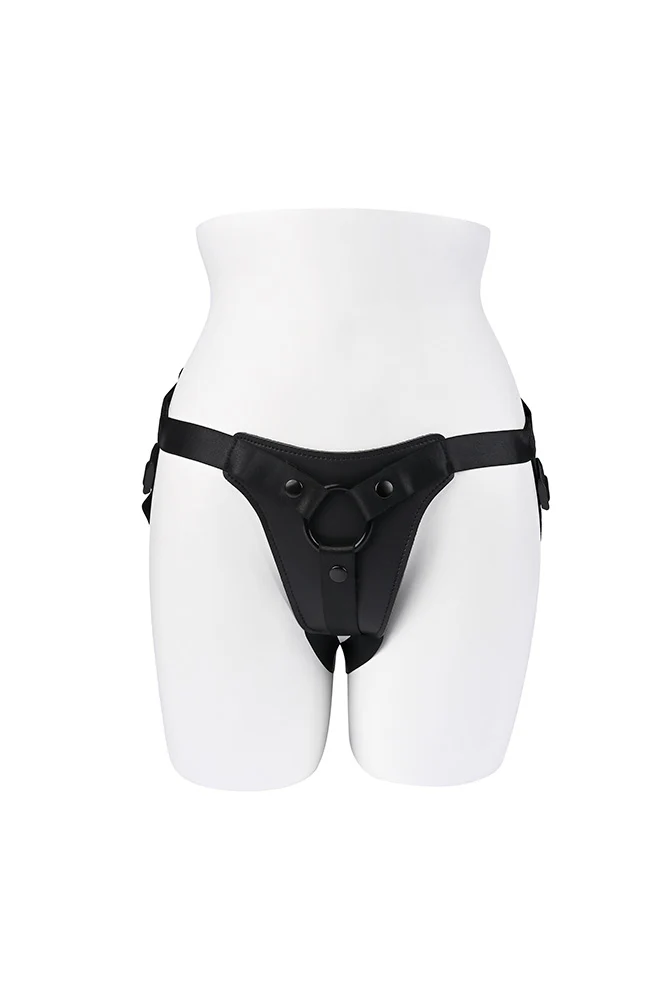 Gender X - Pleasure Harness Faux Leather Strap-On - Black - Image 2