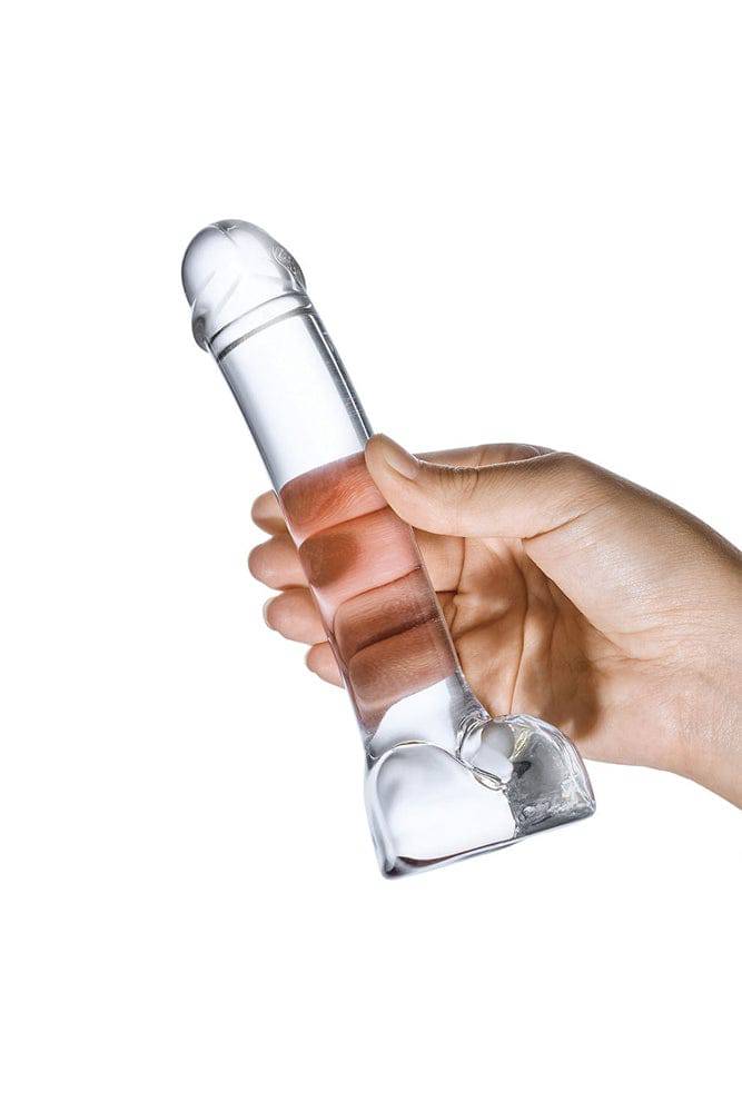 Gläs - Curved Realistic 7" Glass G-Spot Dildo - Clear - Image 3