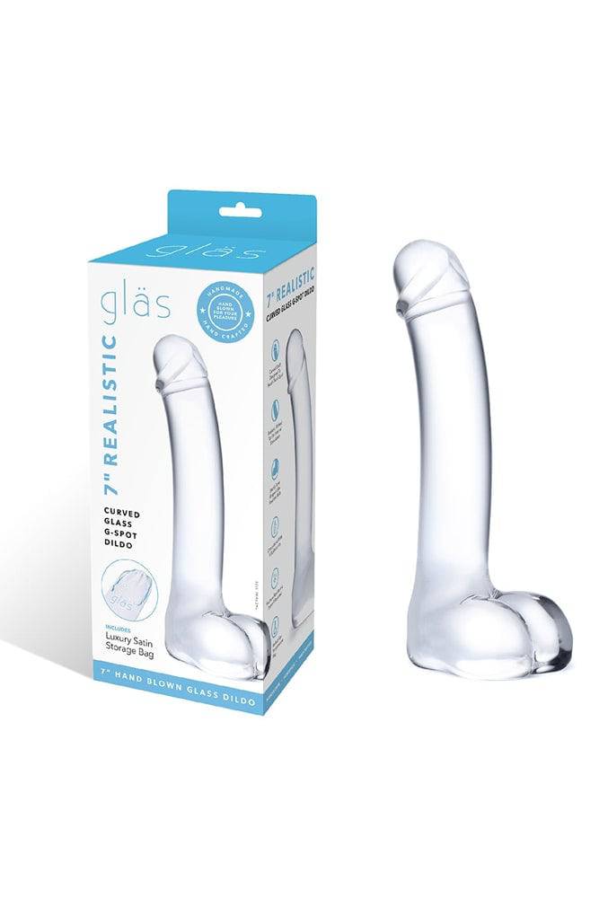 Gläs - Curved Realistic 7" Glass G-Spot Dildo - Clear - Image 5