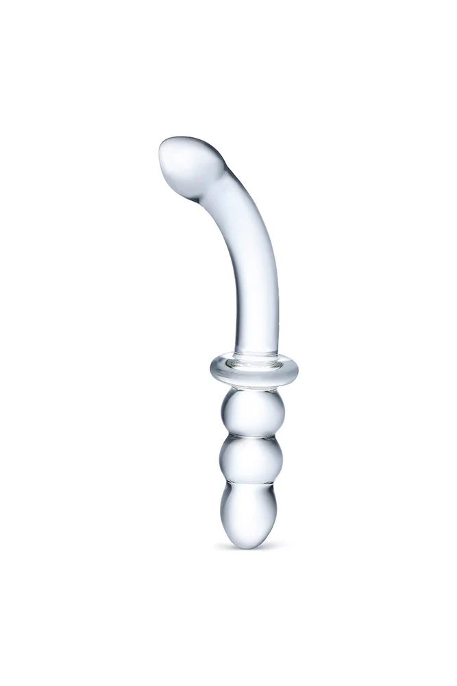 Gläs - Ribbed 8" G-Spot Double Ended Glass Dildo