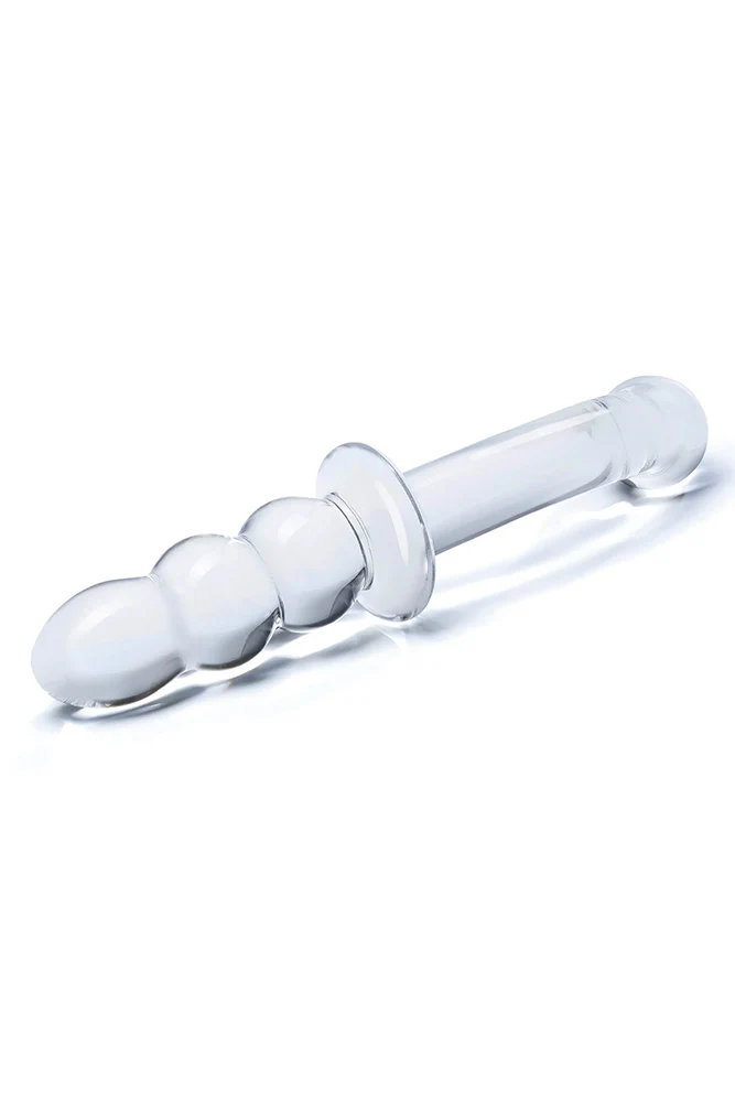 Gläs - Ribbed 8" G-Spot Double Ended Glass Dildo - Image 2