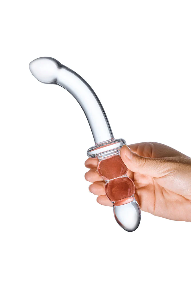 Gläs - Ribbed 8" G-Spot Double Ended Glass Dildo - Image 3