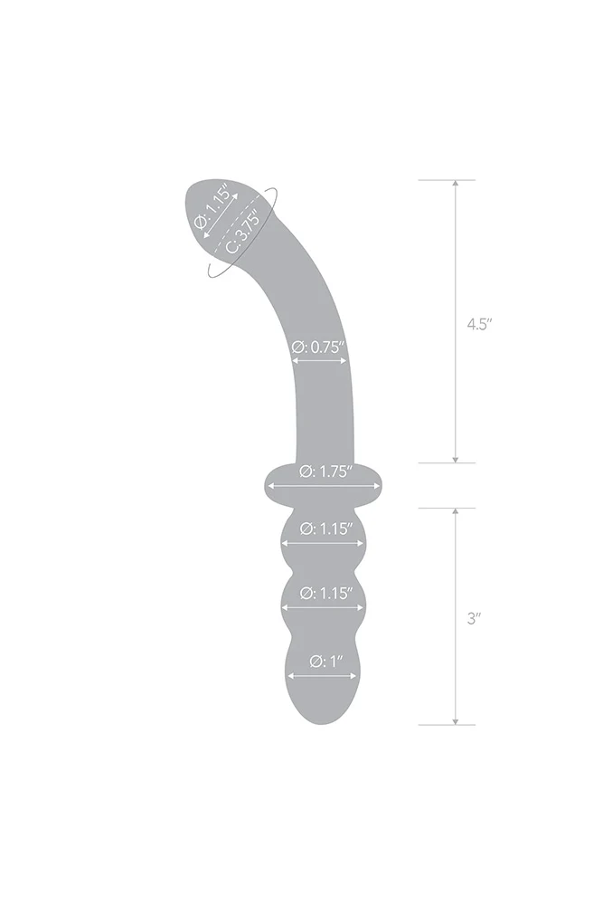 Gläs - Ribbed 8" G-Spot Double Ended Glass Dildo - Image 6