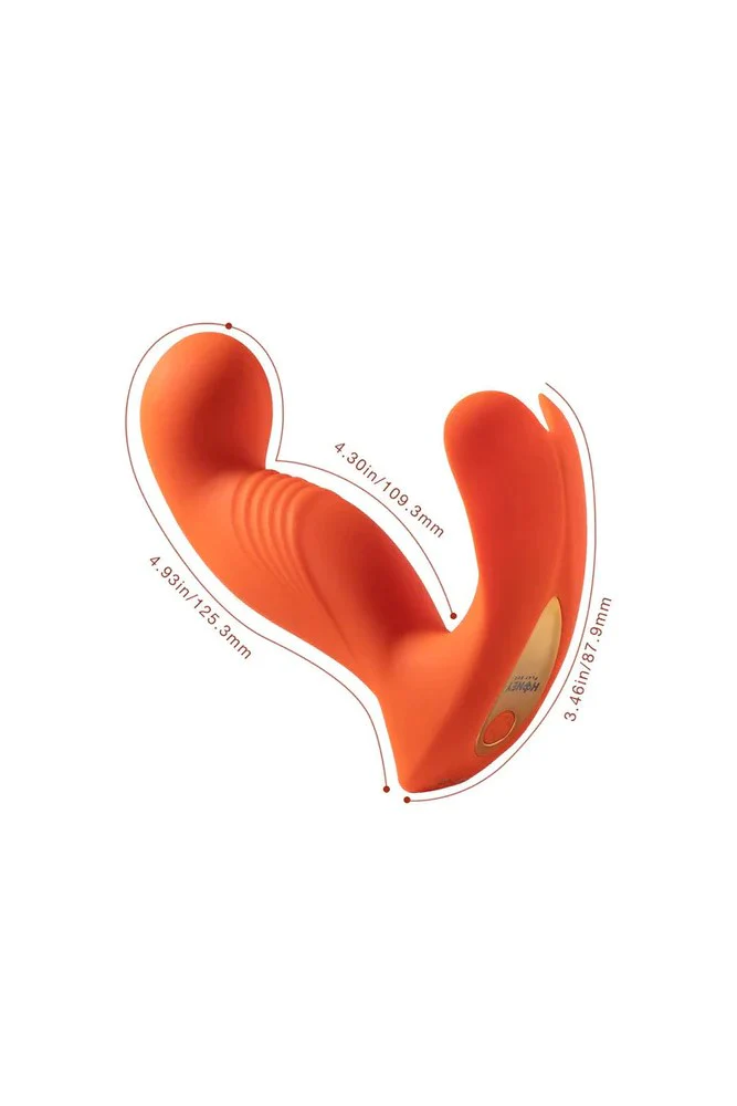Honey Play Box - Crave 3 G-Spot Vibrator with Rotating Head & Clit Tickler - Orange - Image 5
