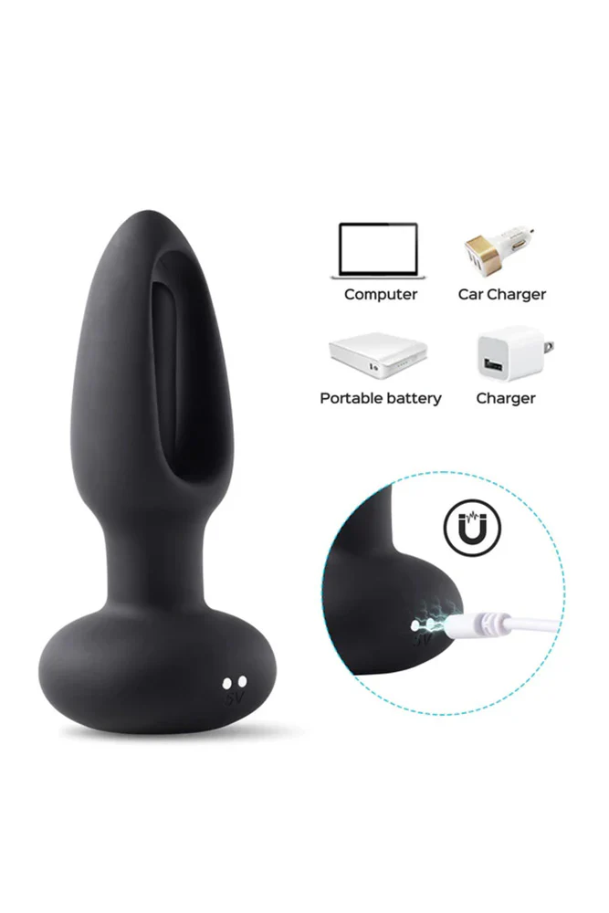 Honey Play Box - Snuggy Tapping Prostate Anal Plug Vibrator - Black - Image 5