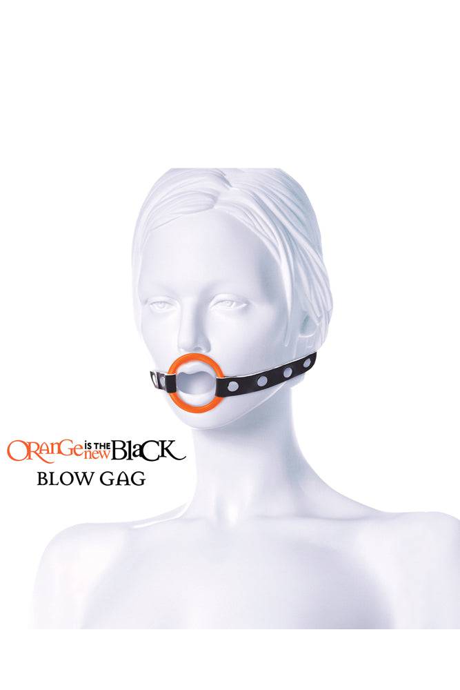 Icon Brands - Orange is the New Black - Open Mouth Blow Gag - Black/Orange