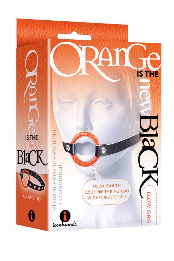 Icon Brands - Orange is the New Black - Open Mouth Blow Gag - Black/Orange - Image 2