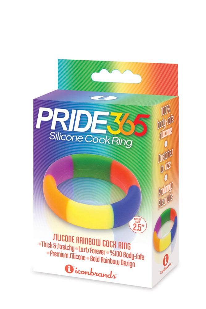 Icon Brands - Pride 365 - Silicone Cock Ring - Rainbow