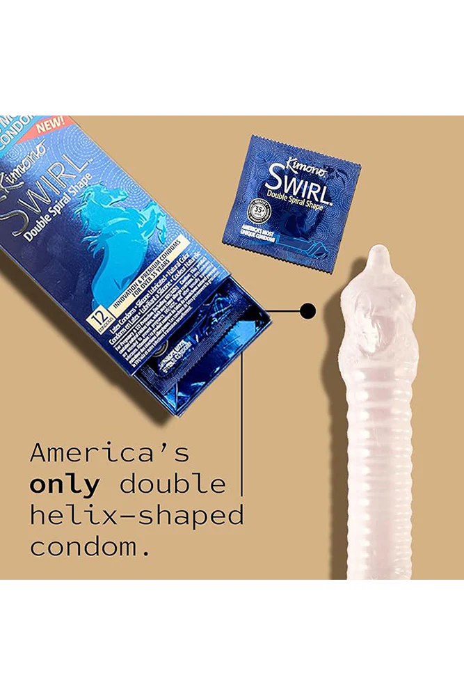 Kimono - Swirl Premium Lubricated Condoms - 3 Pack - Image 2