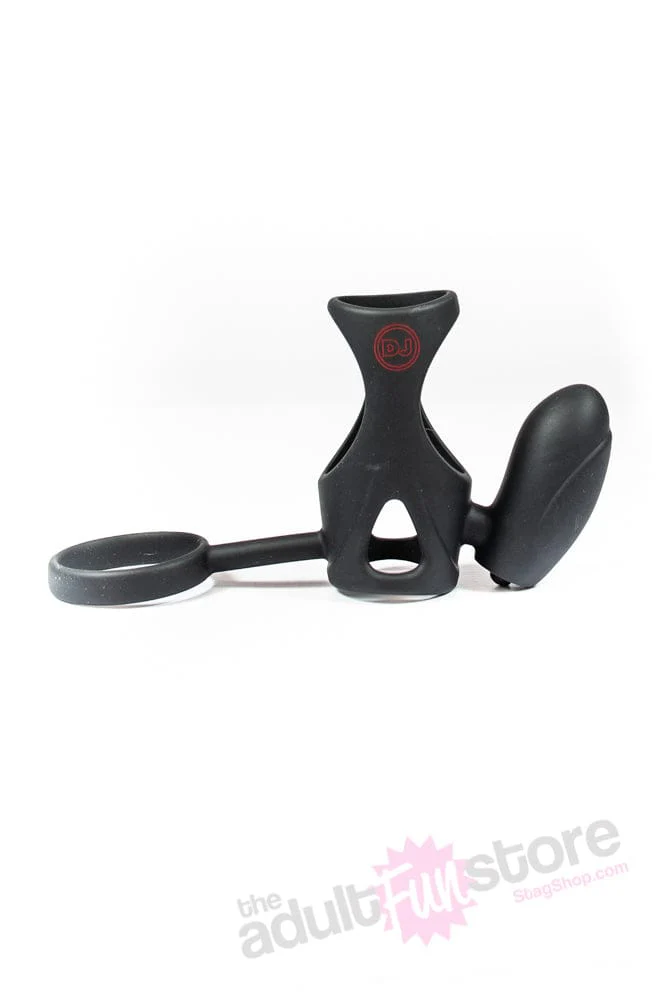 Kink By Doc Johnson - Caged Vibrating Silicone Cock Cage - Black - Image 2