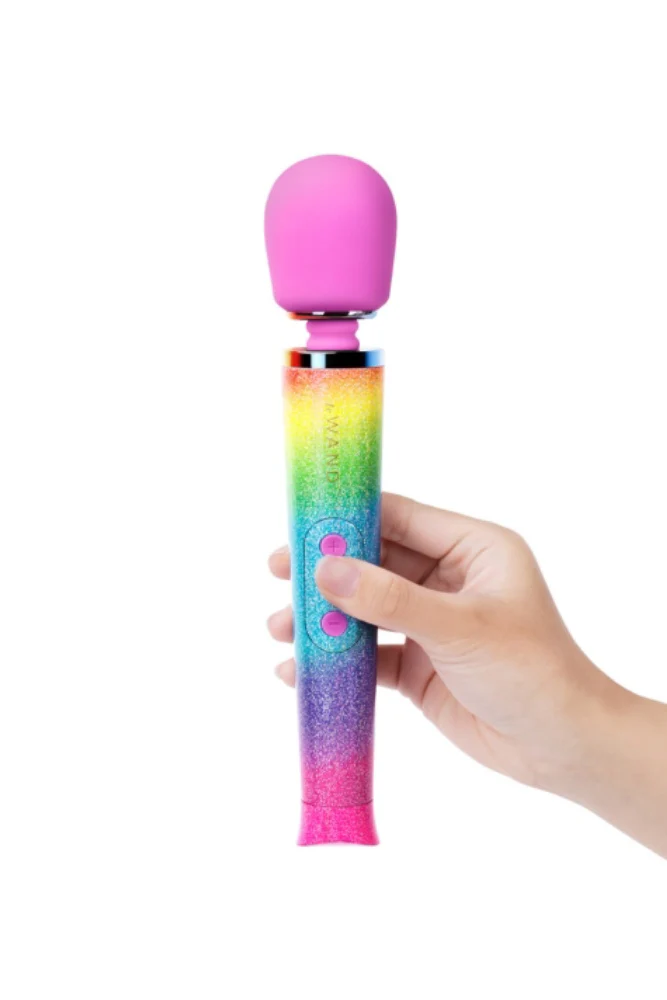 Le Wand - Petite Rechargeable Vibrating Massage Wand - Rainbow Ombre - Image 3
