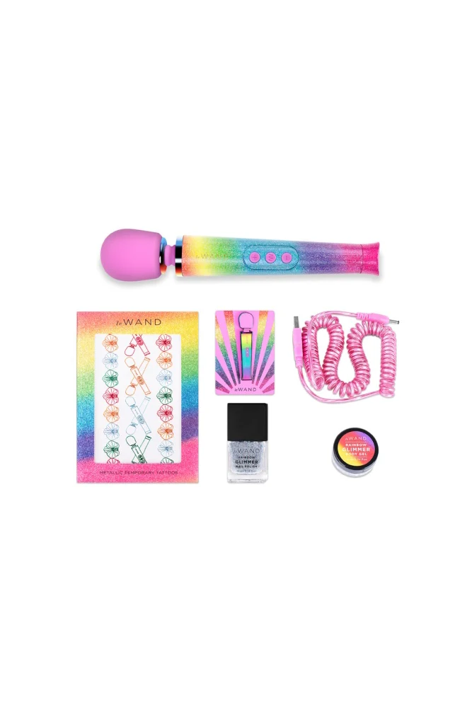 Le Wand - Petite Rechargeable Vibrating Massage Wand - Rainbow Ombre - Image 5