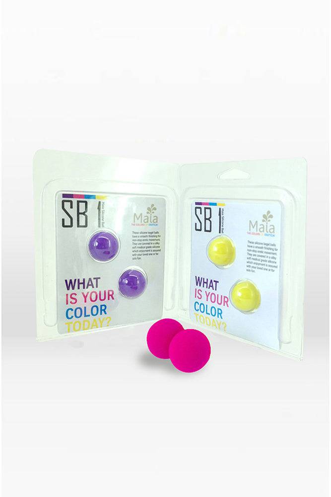Maia Toys - Carrie Silicone Covered Metallic Kegel Balls - Neon Pink