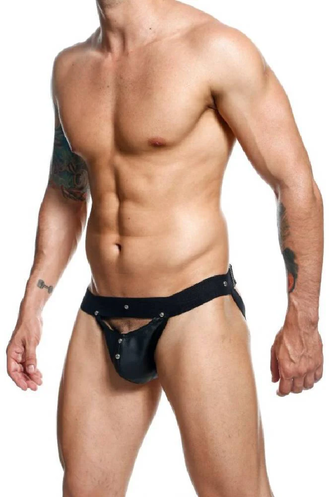 Male Basics - DNGEON - Peekaboo Jockstrap - Black - OS - DMBL04 - Image 2