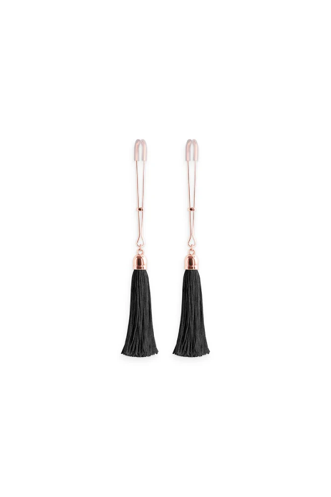 NS Novelties - Bound - Tassel Nipple Clamps - Rose Gold/Black