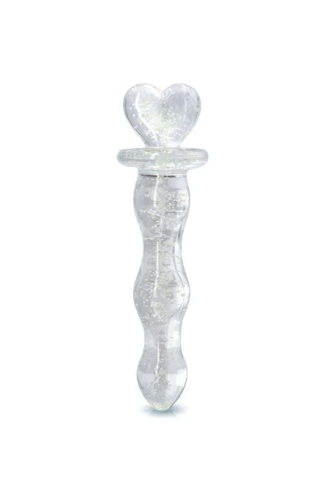 NS Novelties - Firefly - Heart A Glow - Glass Dildo - Glow-in-the-dark/Clear