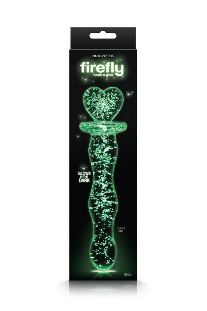 NS Novelties - Firefly - Heart A Glow - Glass Dildo - Glow-in-the-dark/Clear - Image 5