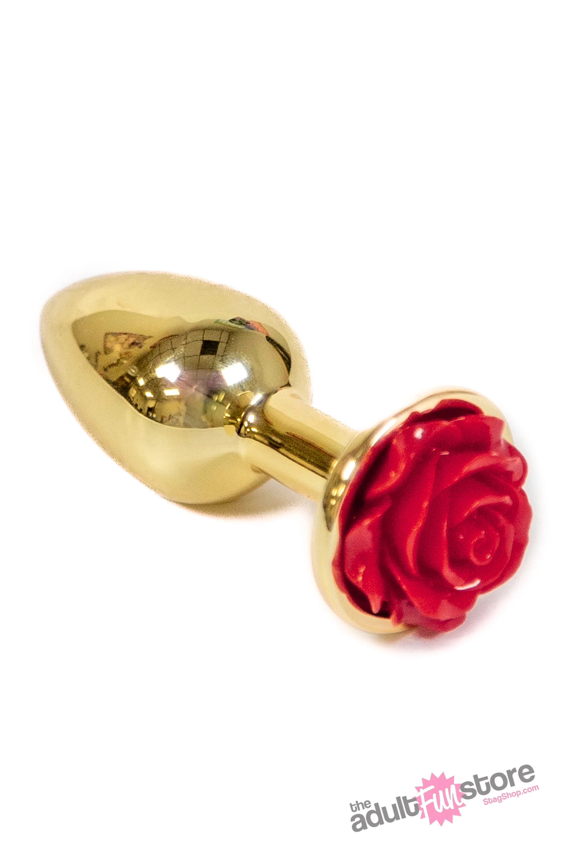 NS Novelties - Rear Assets - Aluminum Rose Butt Plug - Gold/Red - Small - 3 Inch - Image 2
