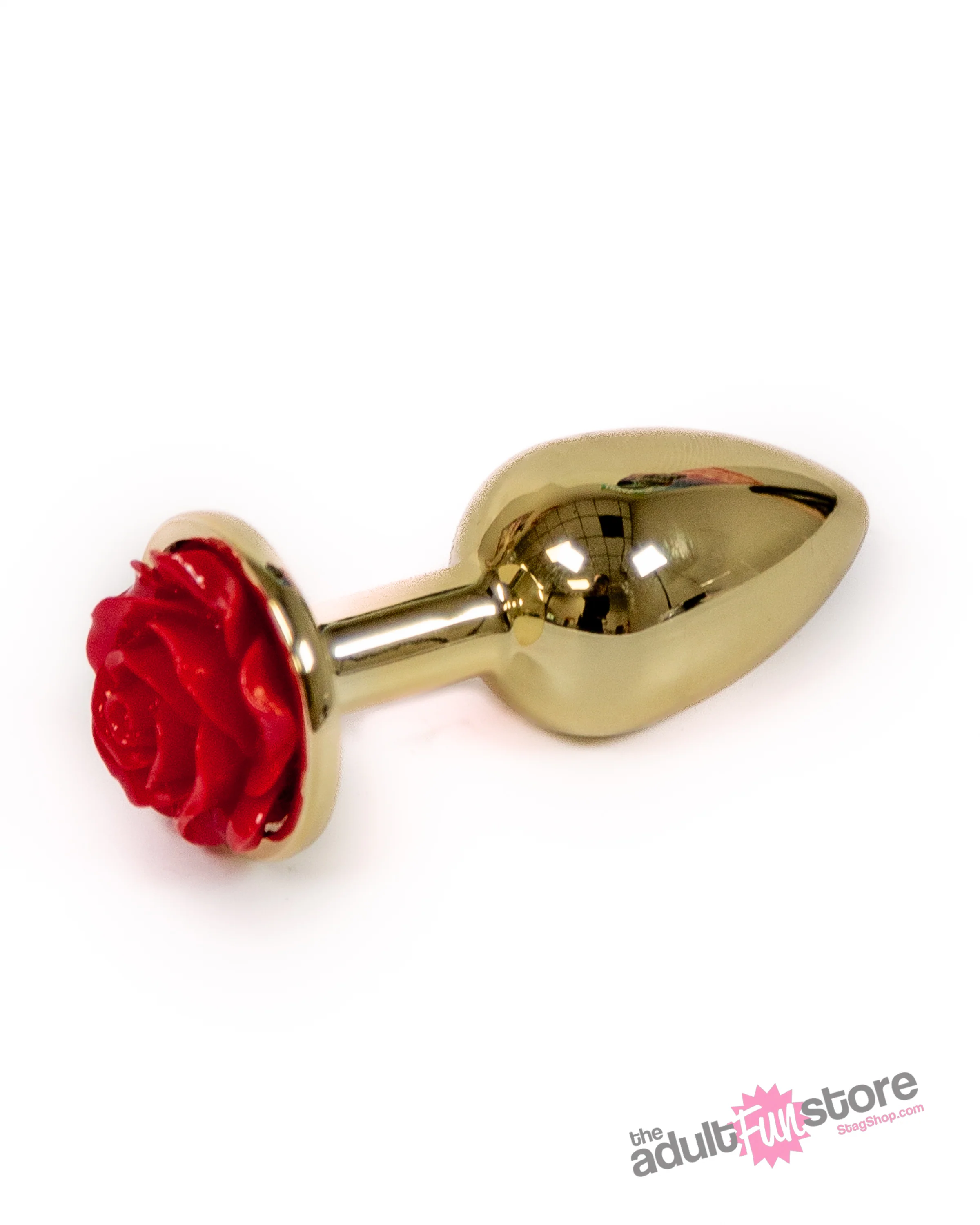 NS Novelties - Rear Assets - Aluminum Rose Butt Plug - Gold/Red - Small - 3 Inch - Image 3