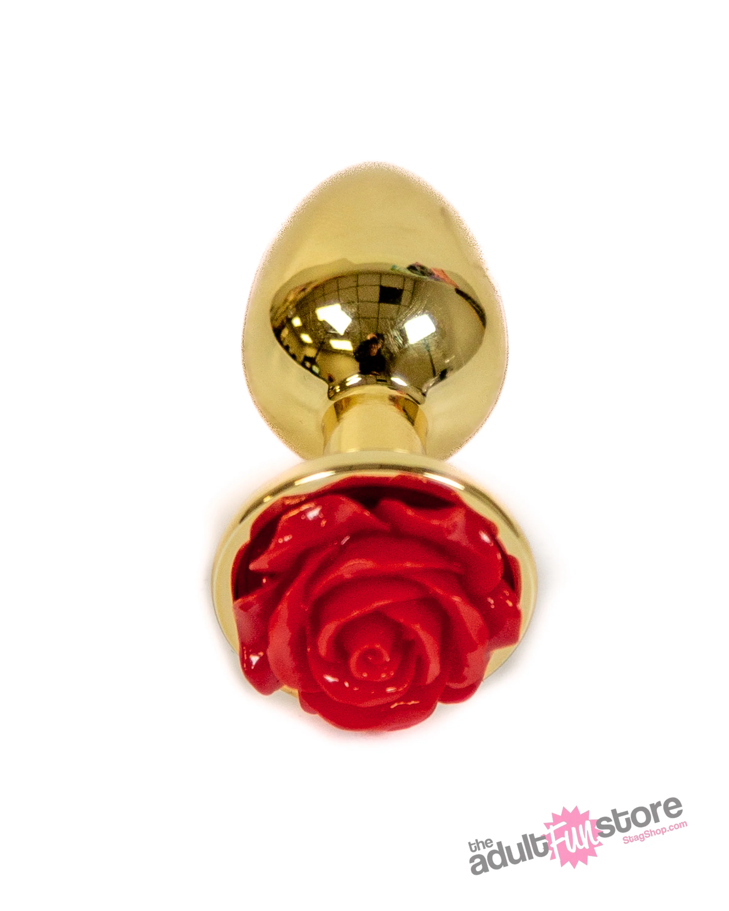 NS Novelties - Rear Assets - Aluminum Rose Butt Plug - Gold/Red - Small - 3 Inch - Image 4