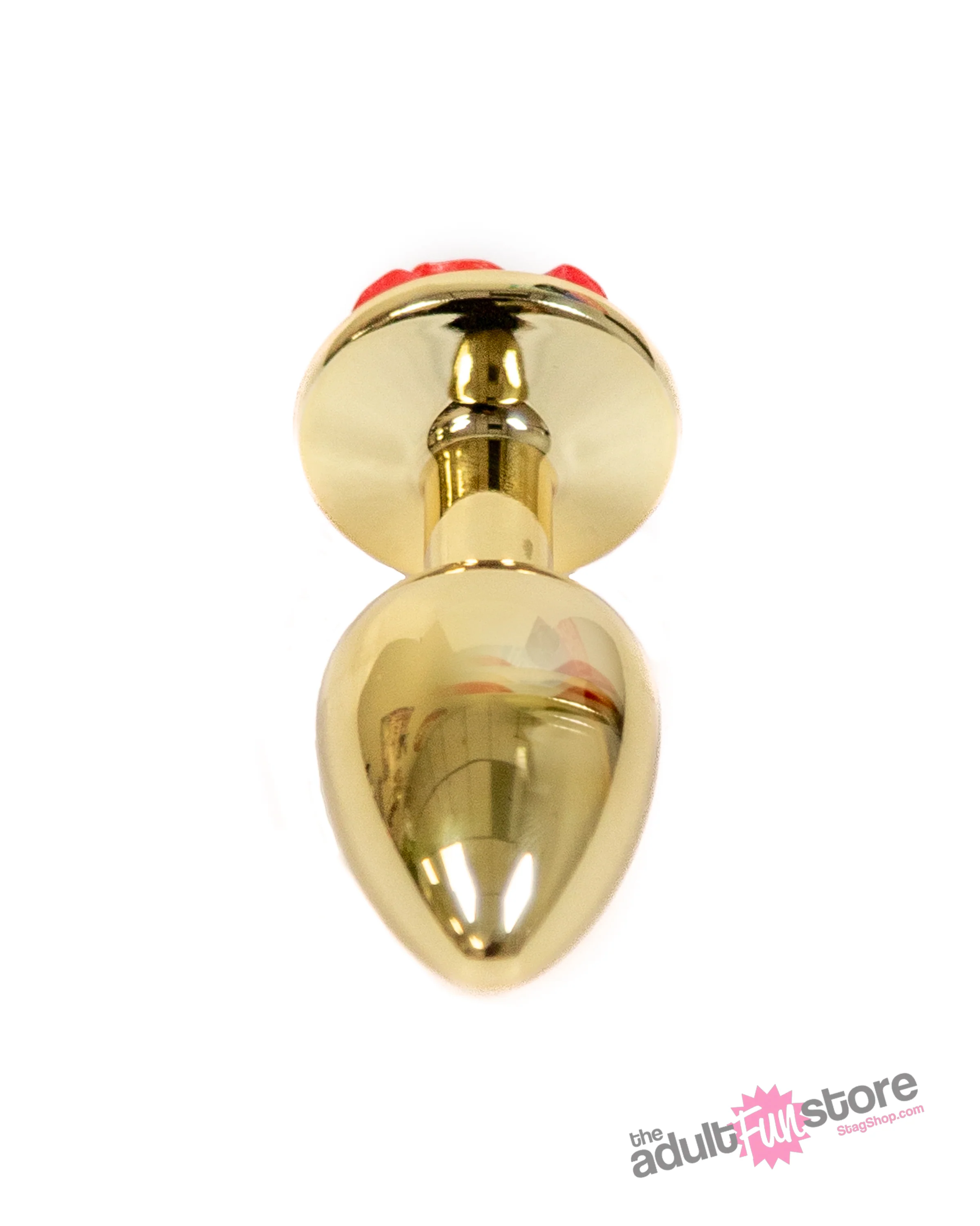 NS Novelties - Rear Assets - Aluminum Rose Butt Plug - Gold/Red - Small - 3 Inch - Image 5