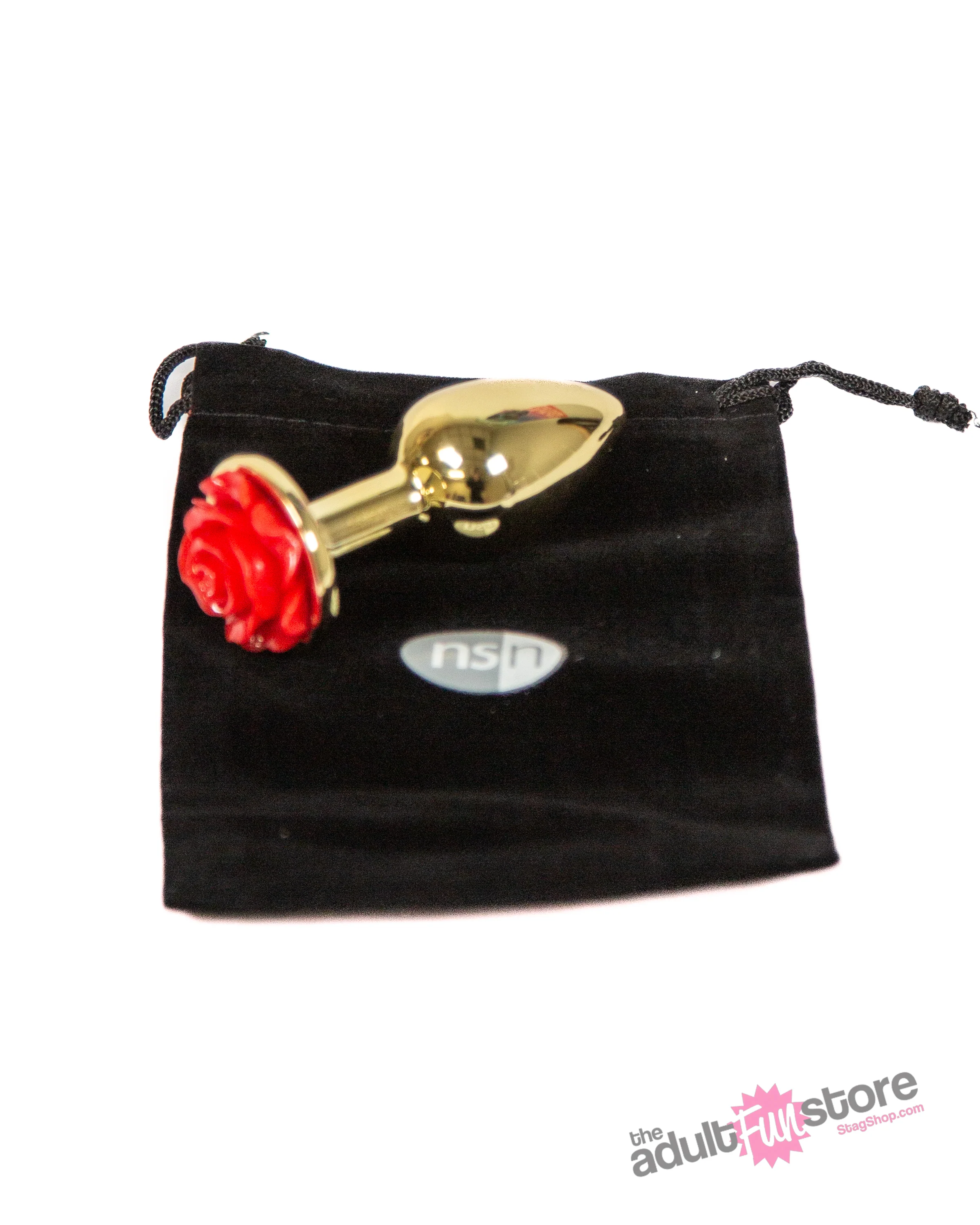 NS Novelties - Rear Assets - Aluminum Rose Butt Plug - Gold/Red - Small - 3 Inch - Image 6