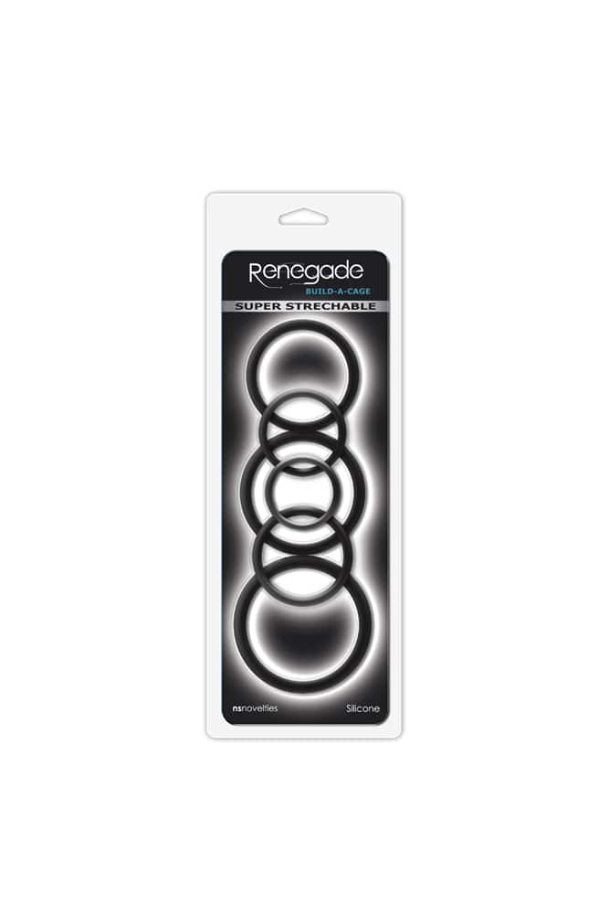 NS Novelties - Renegade - Build-A-Cage Cock Ring Set - Black - Image 2