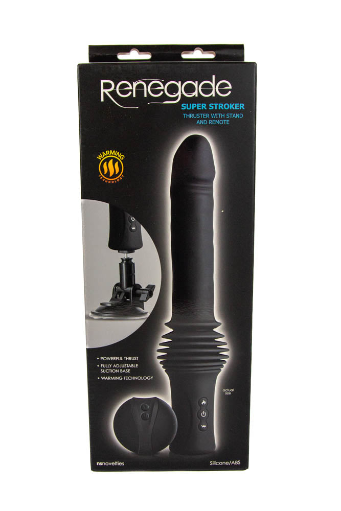NS Novelties - Renegade - Super Stroker Thrusting Dildo with Remote Control - Black - Image 10