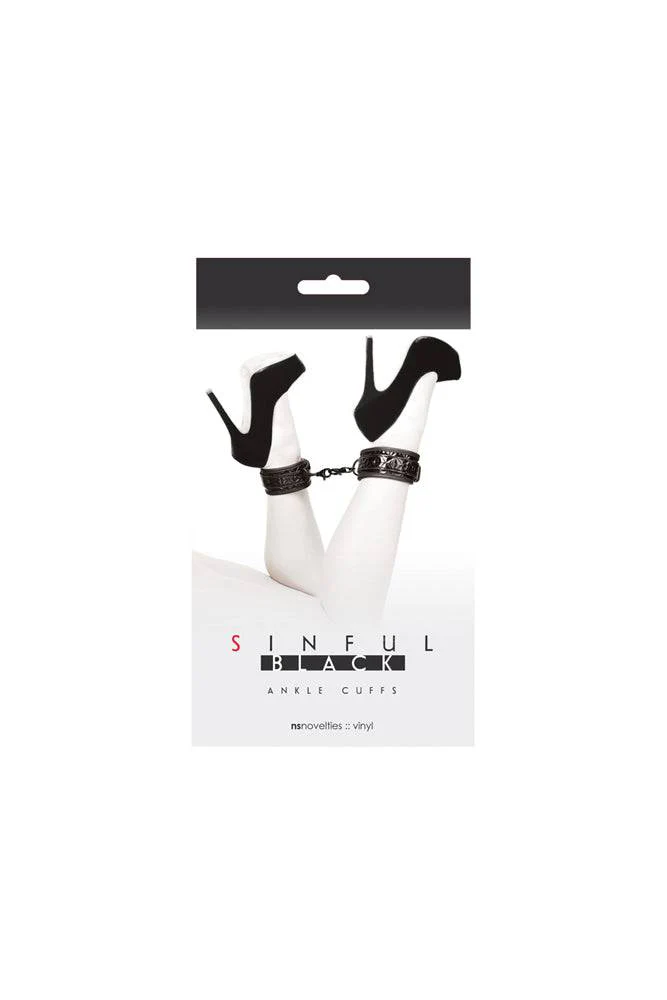 NS Novelties - Sinful - Ankle Cuffs - Black - Image 2