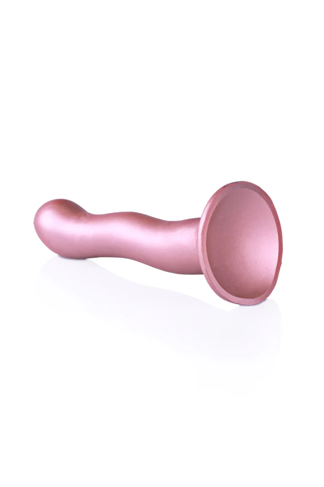 Ouch by Shots Toys - 7" Ultra Soft Curvy Silicone Dildo - Rose Gold - Image 4