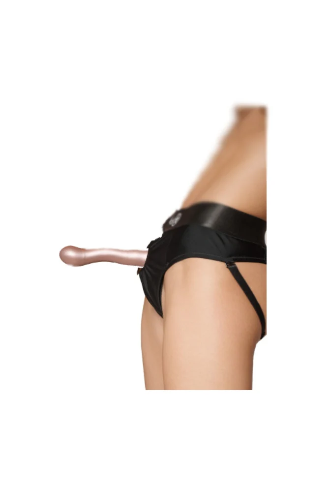 Ouch by Shots Toys - 7" Ultra Soft Curvy Silicone Dildo - Rose Gold - Image 5