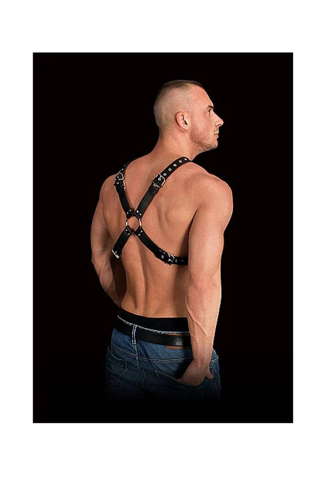Ouch by Shots Toys - Adonis High Halter Chest Harness - Black - Image 2