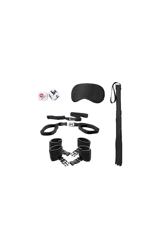 Ouch by Shots Toys - Black & White - Bed Post Bindings Restraint Kit - Image 2