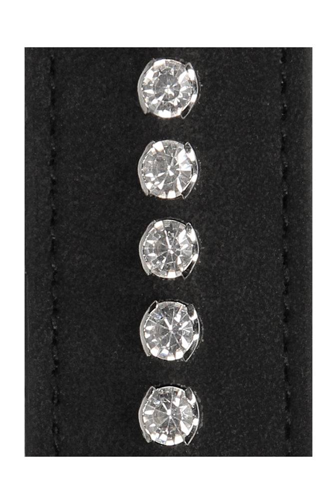 Ouch by Shots Toys - Diamond Studded Ankle Cuffs - Black - Image 3