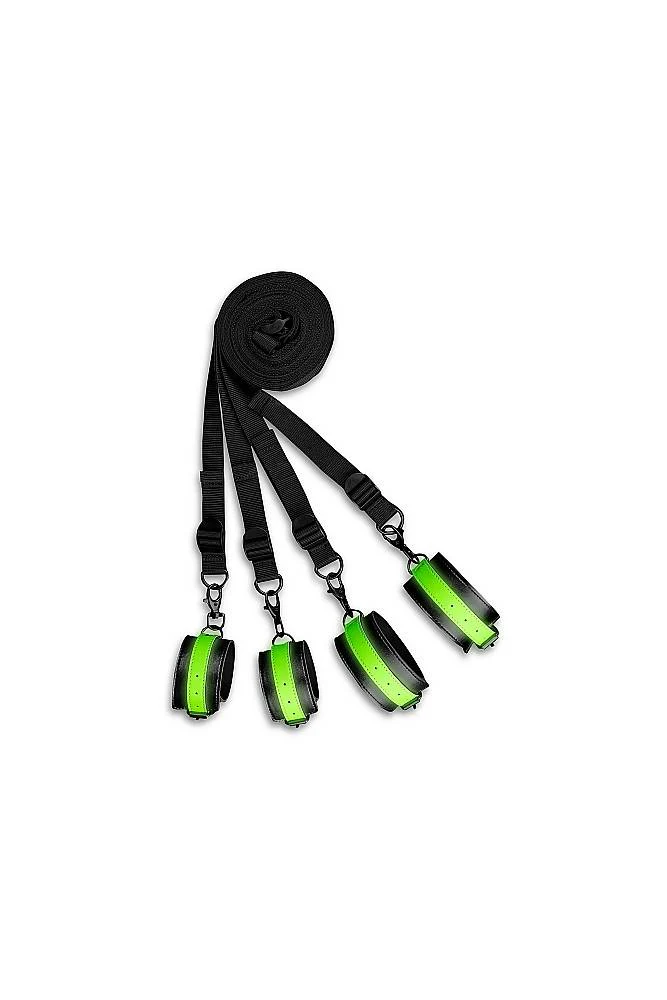 Ouch by Shots Toys - Glow - Bed Bindings Restraint Kit - Glow in the Dark - Image 3