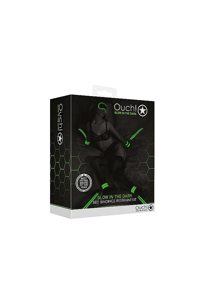 Ouch by Shots Toys - Glow - Bed Bindings Restraint Kit - Glow in the Dark - Image 4