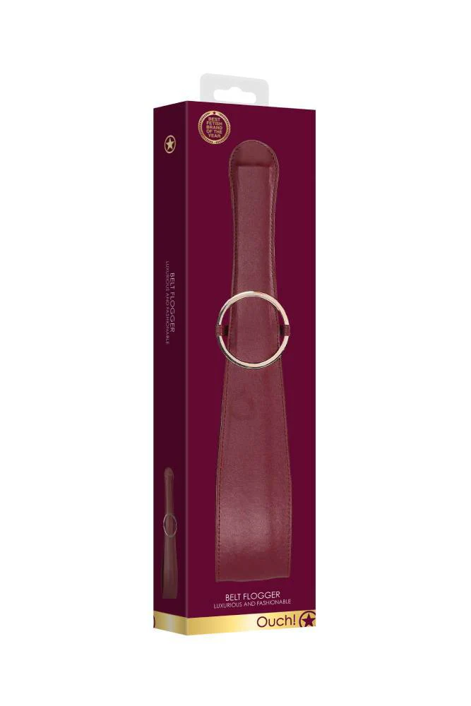 Ouch by Shots Toys - Halo - Belt Flogger - Burgundy - Image 4