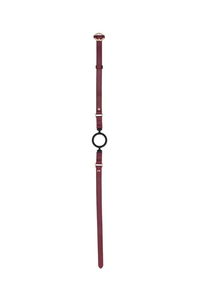 Ouch by Shots Toys - Halo - Silicone Ring Gag - Burgundy - Image 2