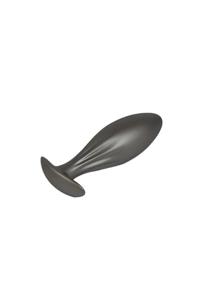 Ouch by Shots Toys - Oval Silicone Anal Plug - Gunmetal - Image 2