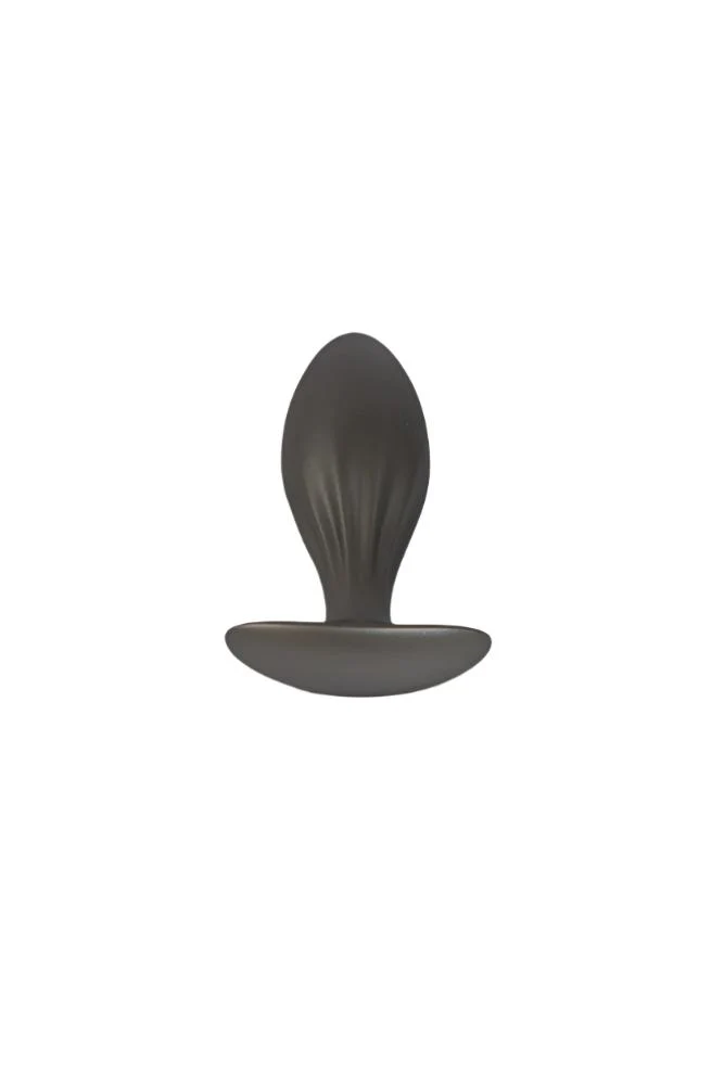 Ouch by Shots Toys - Oval Silicone Anal Plug - Gunmetal - Image 3