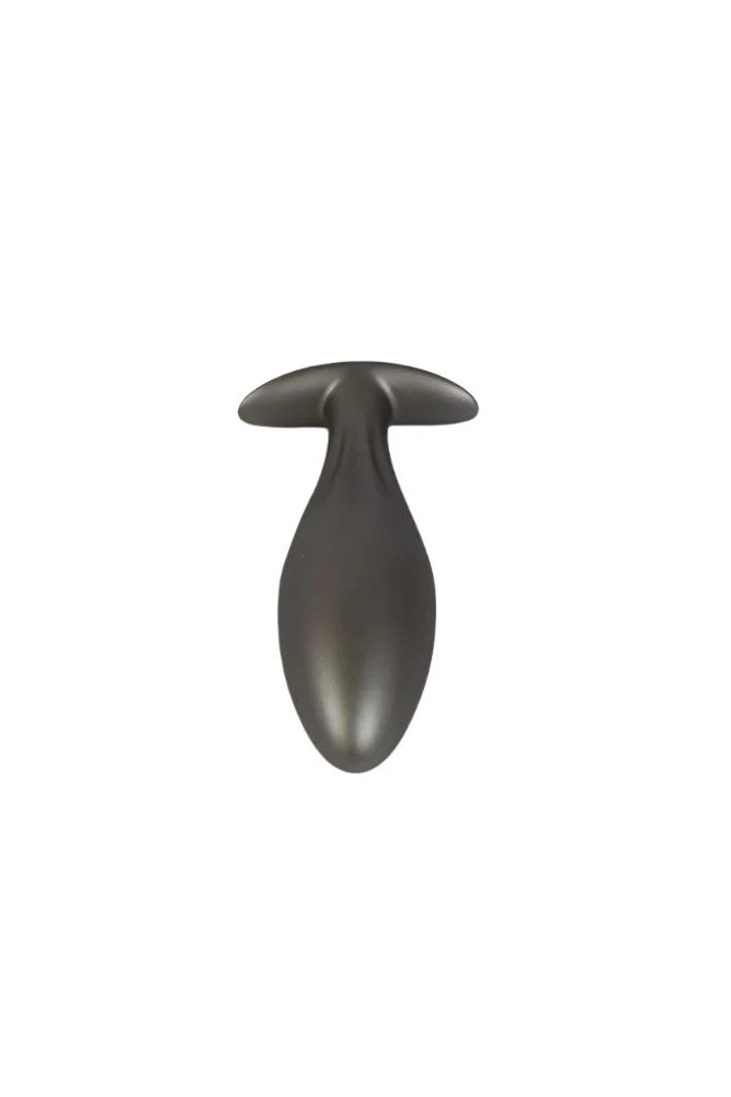 Ouch by Shots Toys - Oval Silicone Anal Plug - Gunmetal - Image 5