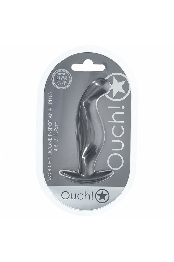Ouch by Shots Toys - P-Spot Silicone Anal Plug - Gunmetal - Image 6