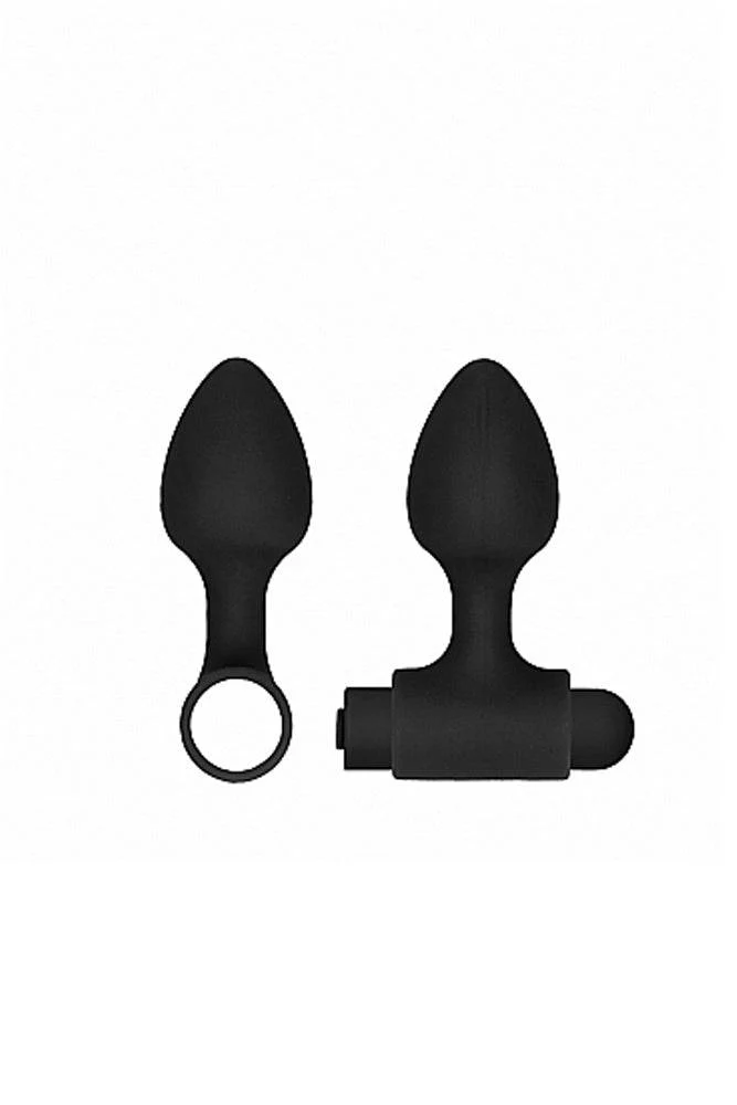 Ouch by Shots Toys - Rechargeable Vibrating Anal Set - Black - Image 2