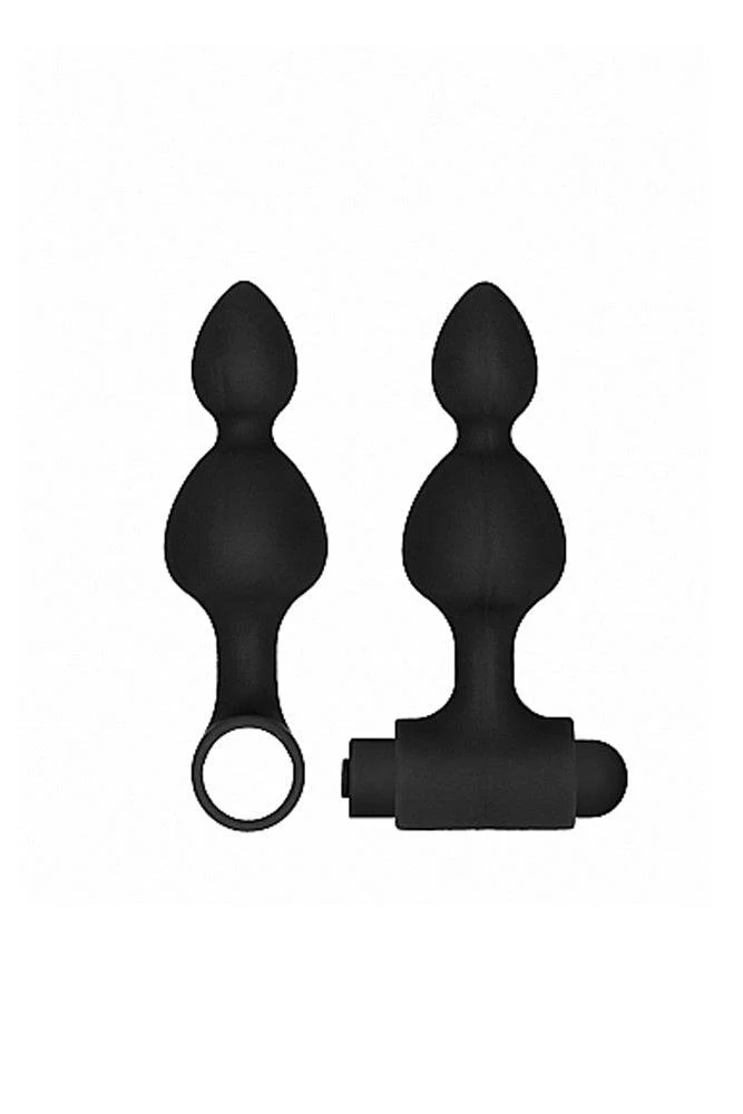 Ouch by Shots Toys - Rechargeable Vibrating Anal Set - Black - Image 4