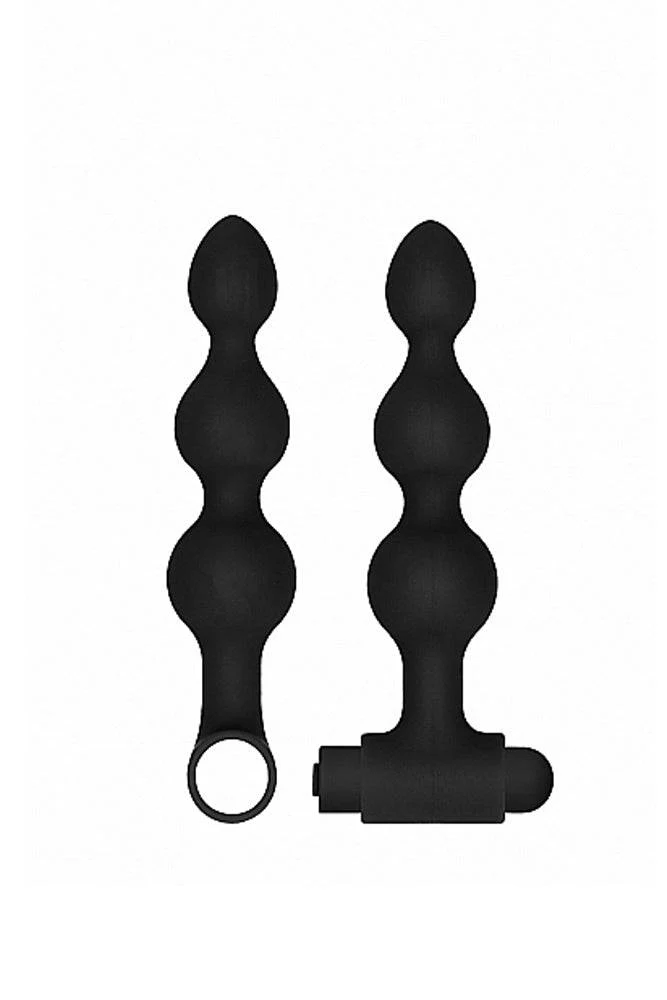 Ouch by Shots Toys - Rechargeable Vibrating Anal Set - Black - Image 5