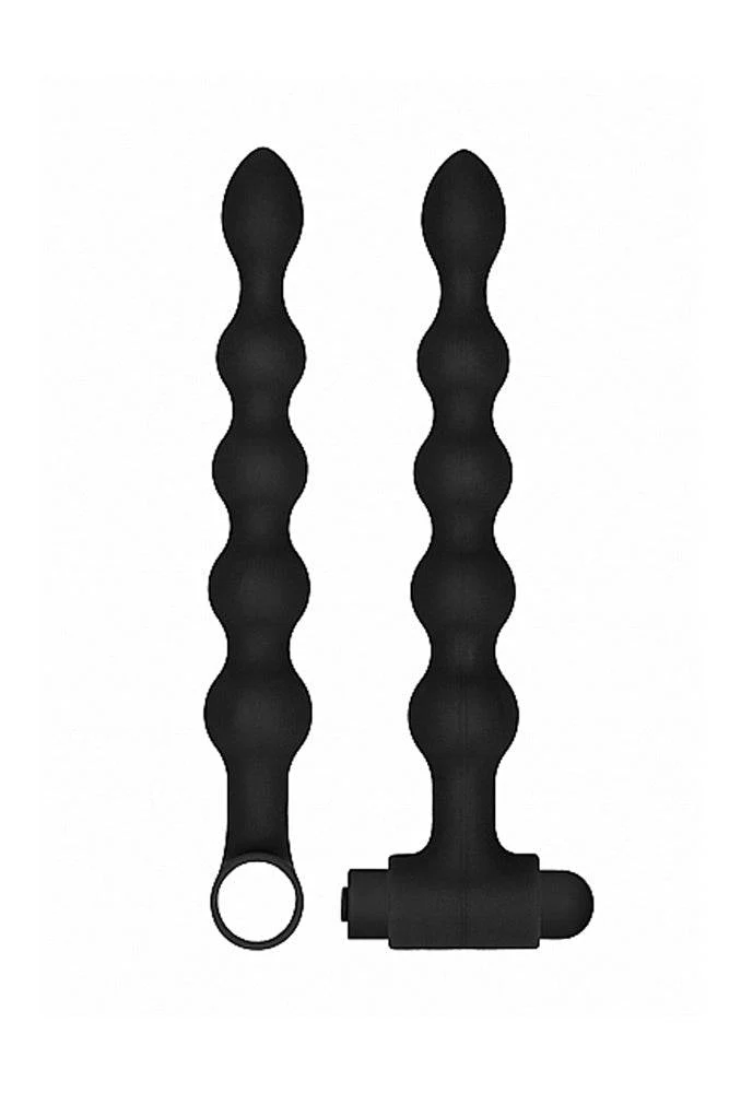 Ouch by Shots Toys - Rechargeable Vibrating Anal Set - Black - Image 6