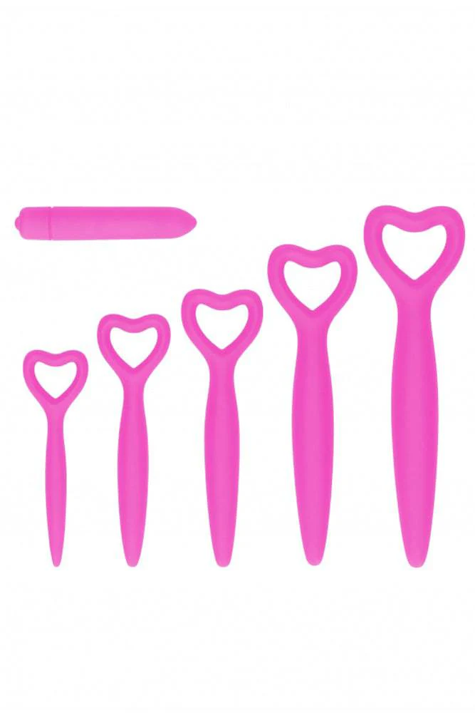 Ouch by Shots Toys - Silicone Heart Vaginal Dilator Set - Pink