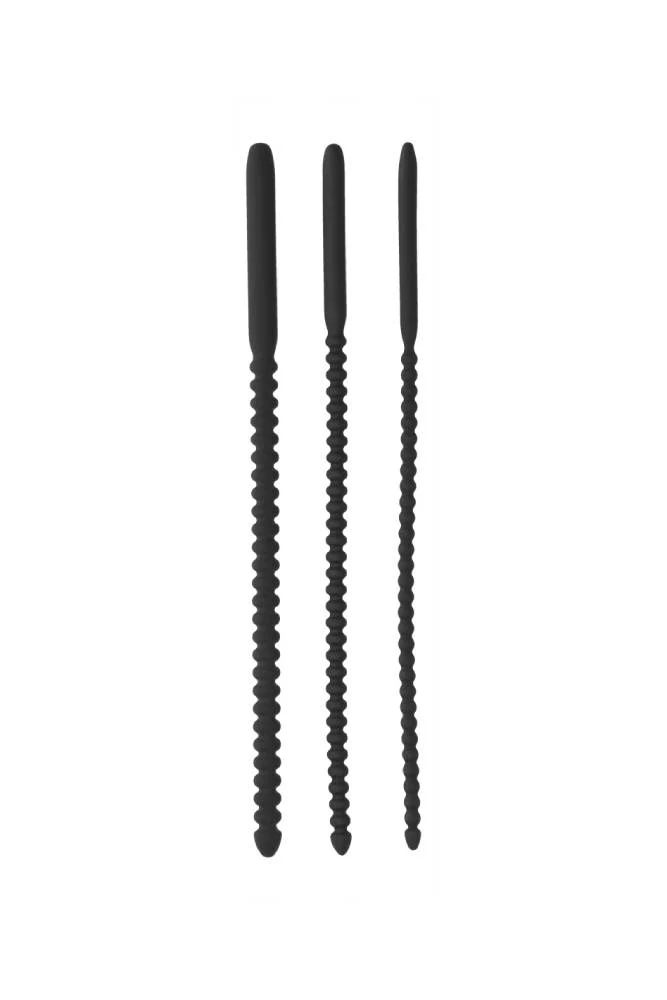Ouch by Shots Toys - Silicone Urethral Sounding Dilator Set - Black
